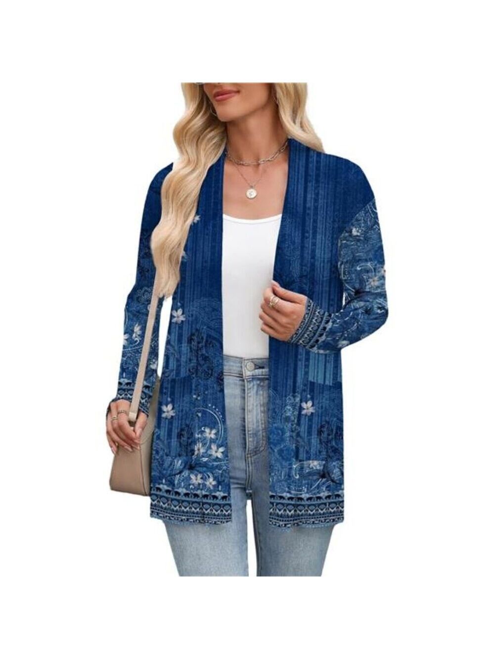 Womens Lightweight Cardigan Sweater Open Front Long Sleeve Casual With Pockets